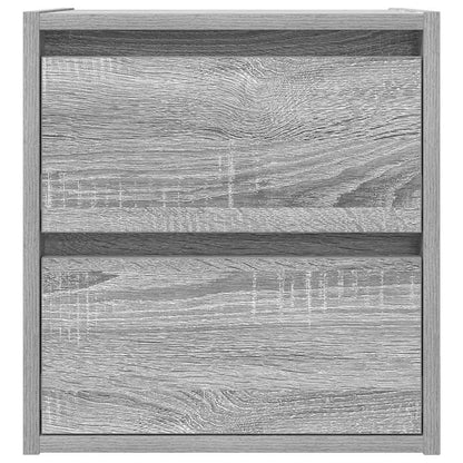 Mesa de cabeceira de parede 38x34x40 cm cinzento sonoma