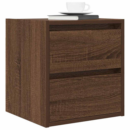 Mesas de cabeceira de parede 2pcs 38x34x40 cm carvalho castanho
