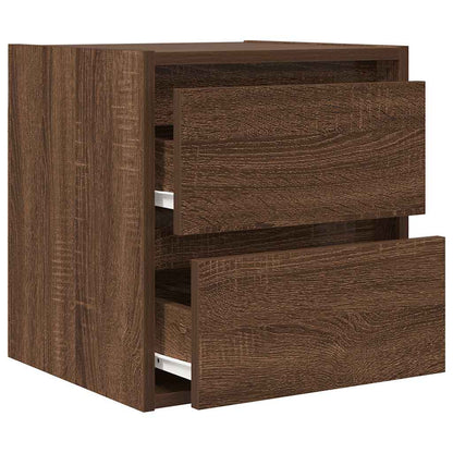 Mesas de cabeceira de parede 2pcs 38x34x40 cm carvalho castanho