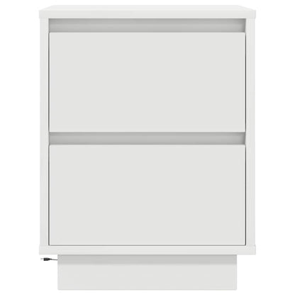 Mesas cabeceira c/ luzes LED 2 pcs 38x34x50 cm branco