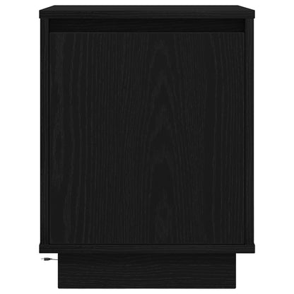Mesas cabeceira c/ luzes LED 2 pcs 38x34x50 cm preto