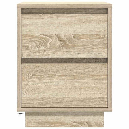 Mesa de cabeceira com luzes LED 38x34x50 cm carvalho sonoma