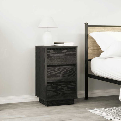 Mesa de cabeceira com luzes LED 38x34x65 cm preto