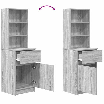 Mesa cabeceira 39x35x125 cm derivados madeira sonoma cinzento