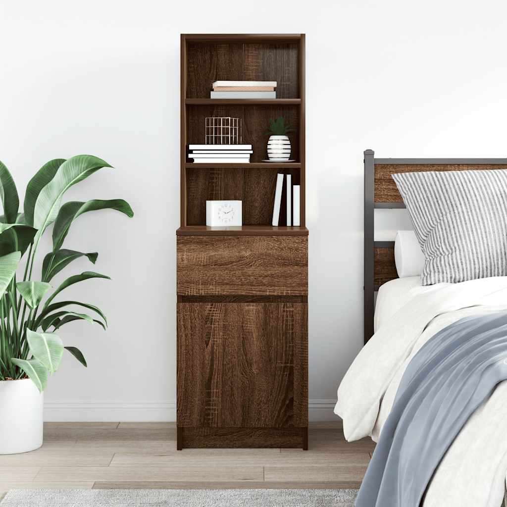Mesa cabeceira 39x35x125cm derivados madeira carvalho castanho