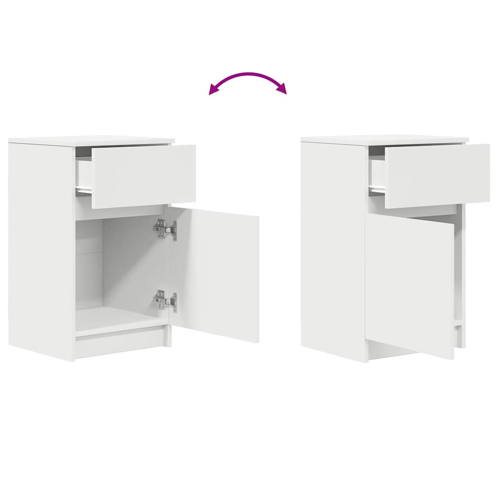 Mesa de cabeceira 39x35x65 cm derivados de madeira branco