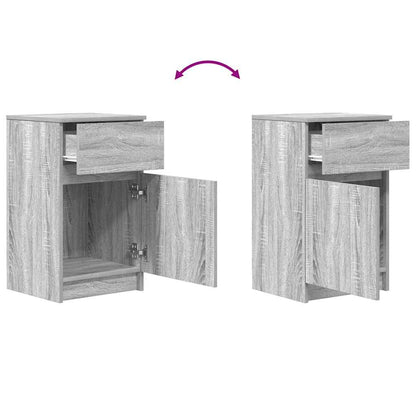 Mesa de cabeceira 39x35x65 cm derivados madeira cinzento sonoma