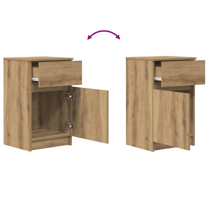 Mesas de cabeceira 2pcs derivados de madeira carvalho artisiano