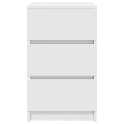 Mesas de cabeceira 3 gavetas 2 pcs 39x35x65cm branco