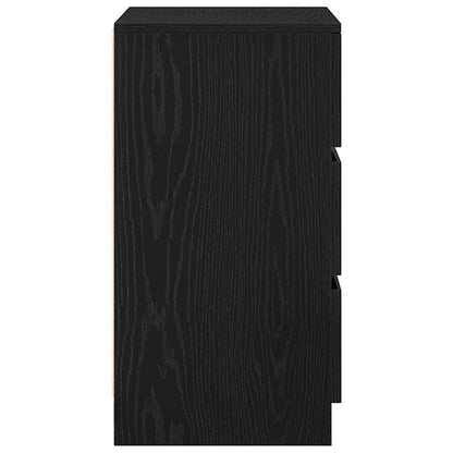 Mesas de cabeceira 3 gavetas 2 pcs 39x35x65cm preto