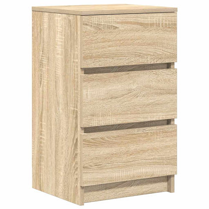 Mesas de cabeceira 3 gavetas 2 pcs 39x35x65cm carvalho sonoma