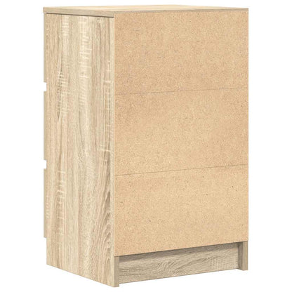 Mesas de cabeceira 3 gavetas 2 pcs 39x35x65cm carvalho sonoma