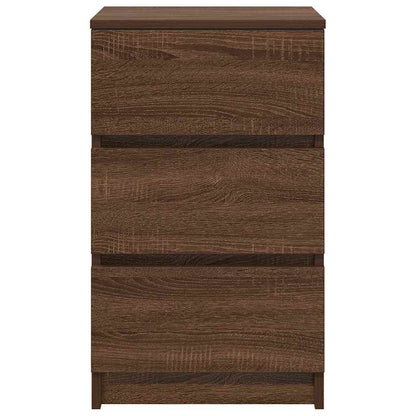 Mesas de cabeceira 3 gavetas 2pcs 39x35x65cm carvalho castanho