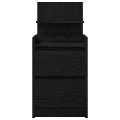 Mesas de cabeceira com 2 gavetas 2 pcs 38x34x80 cm preto