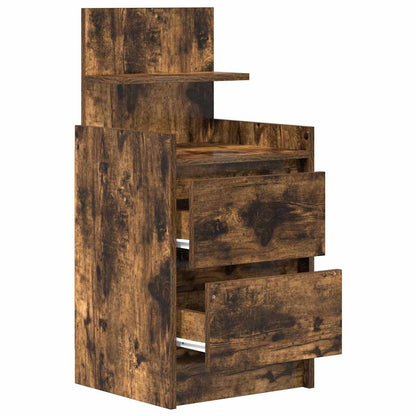Mesa de cabeceira com 2 gavetas 38x34x80 cm carvalho fumado