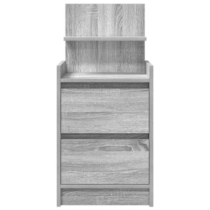 Mesas de cabeceira c/ 2 gavetas 2pcs 38x34x80cm sonoma cinzento