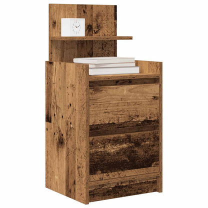 Mesas de cabeceira com 2 gavetas 2 pcs 38x34x80cm madeira velha