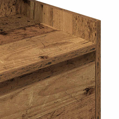 Mesas de cabeceira com 2 gavetas 2 pcs 38x34x80cm madeira velha