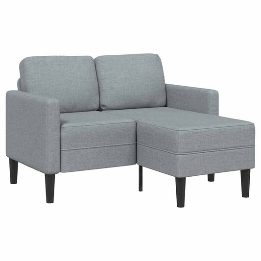 2-seater sofa with L-shaped chaise 125 cm light grey fabric