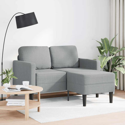 2-seater sofa with L-shaped chaise 125 cm light grey fabric