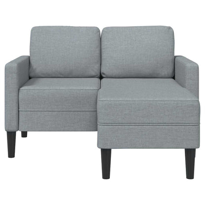 2-seater sofa with L-shaped chaise 125 cm light grey fabric