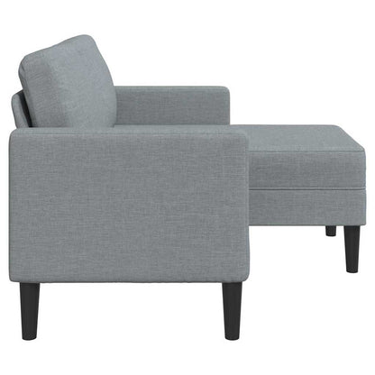 2-seater sofa with L-shaped chaise 125 cm light grey fabric