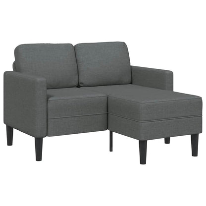 Sofá 2 lugares com Chaise em L 125 cm tecido cinzento-escuro