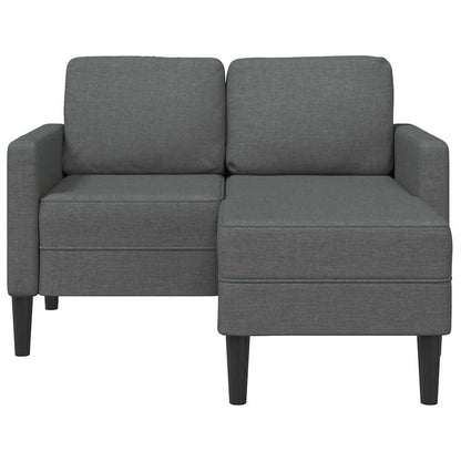 Sofá 2 lugares com Chaise em L 125 cm tecido cinzento-escuro