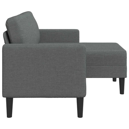 Sofá 2 lugares com Chaise em L 125 cm tecido cinzento-escuro