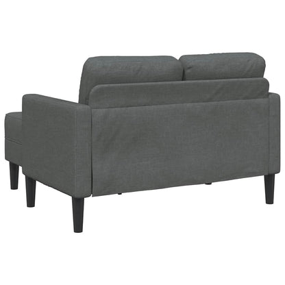 Sofá 2 lugares com Chaise em L 125 cm tecido cinzento-escuro