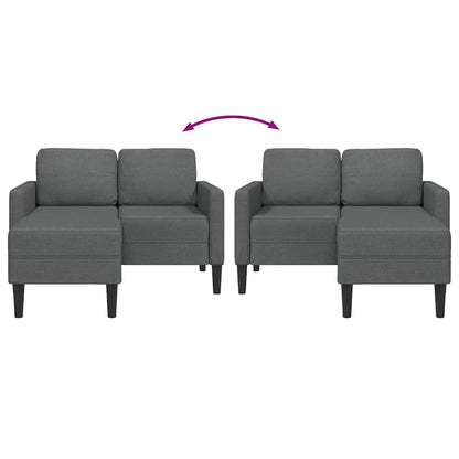 Sofá 2 lugares com Chaise em L 125 cm tecido cinzento-escuro