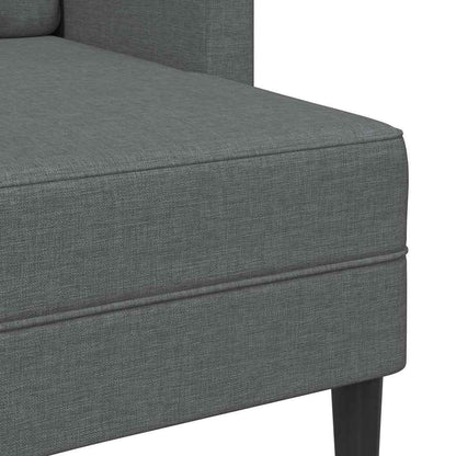 Sofá 2 lugares com Chaise em L 125 cm tecido cinzento-escuro