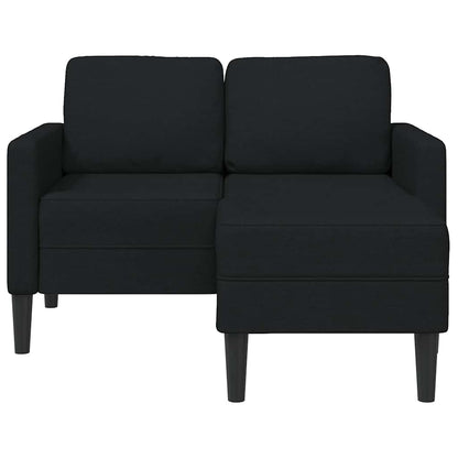 Sofá 2 lugares com Chaise em L 125 cm tecido preto
