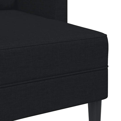 Sofá 2 lugares com Chaise em L 125 cm tecido preto
