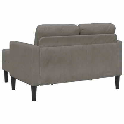 2-seater sofa with L-shaped chaise 125 cm light grey linen