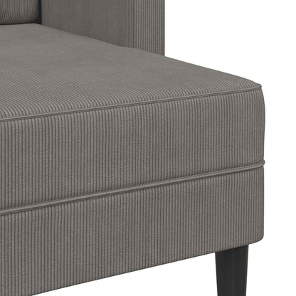 2-seater sofa with L-shaped chaise 125 cm light grey linen