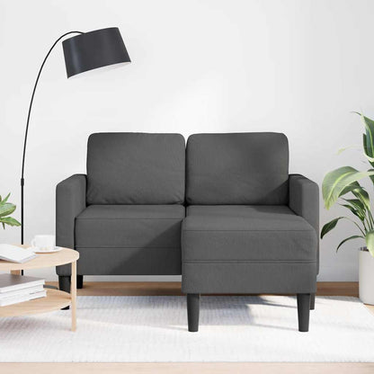 2-seater sofa with L-shaped chaise 125 cm dark grey linen