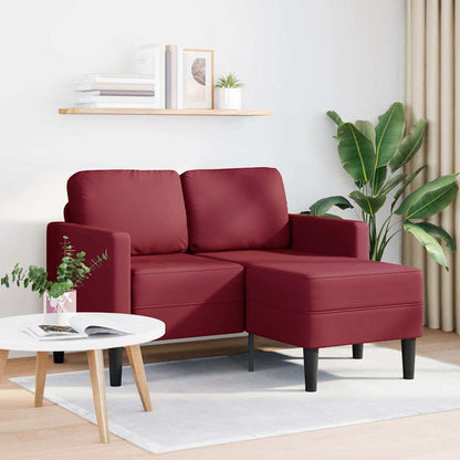 2-seater sofa with L-shaped chaise 125 cm faux leather