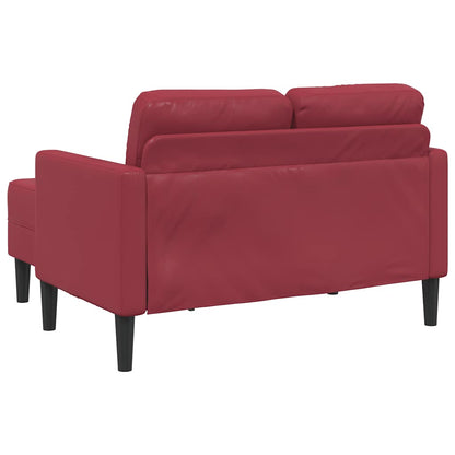 2-seater sofa with L-shaped chaise 125 cm faux leather