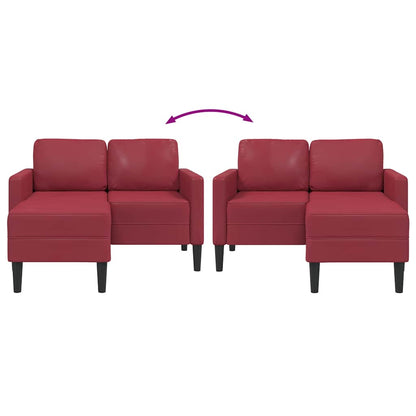 2-seater sofa with L-shaped chaise 125 cm faux leather