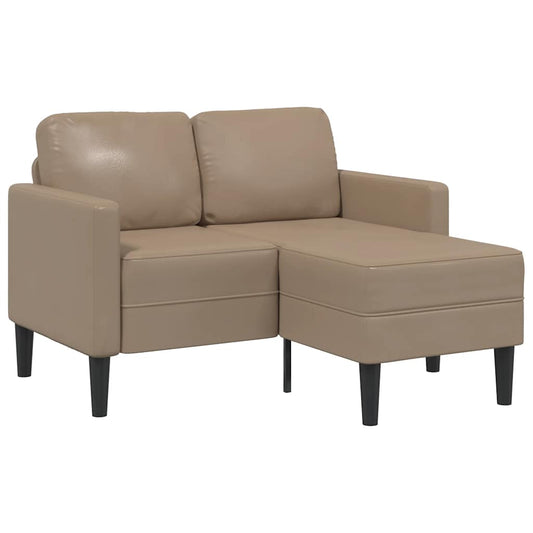 2-seater sofa with L-shaped chaise 125 cm faux leather