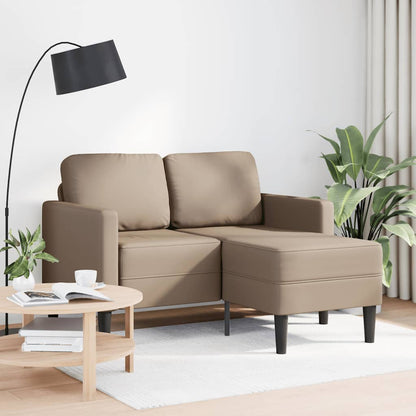 2-seater sofa with L-shaped chaise 125 cm faux leather