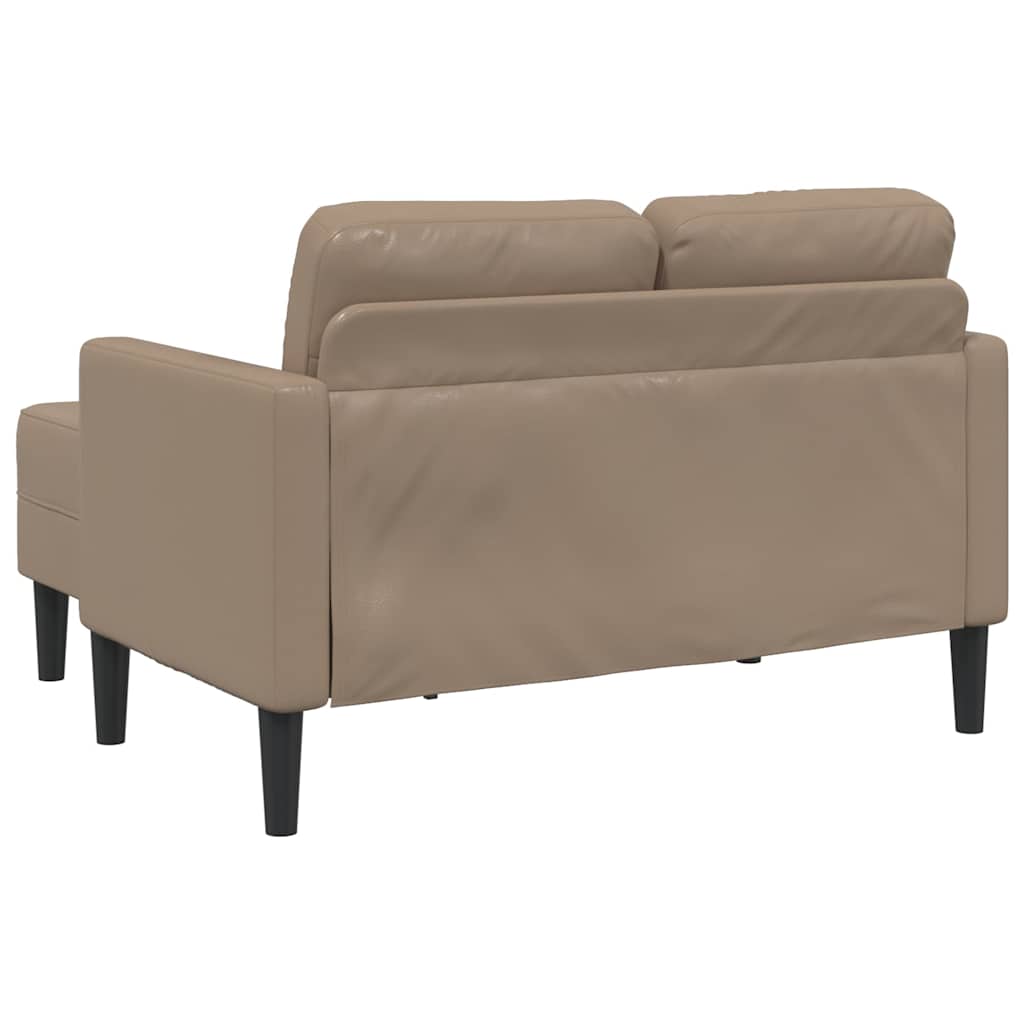 2-seater sofa with L-shaped chaise 125 cm faux leather