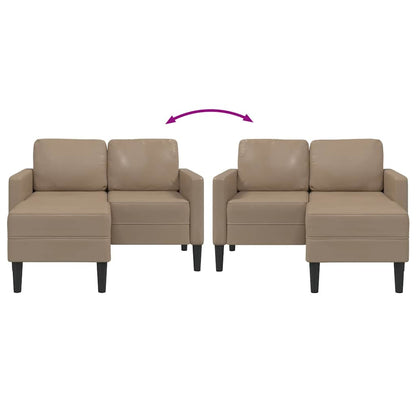 2-seater sofa with L-shaped chaise 125 cm faux leather