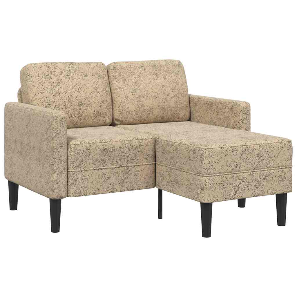 2-seater sofa with L-shaped chaise 125 cm faux leather