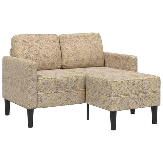 2-seater sofa with L-shaped chaise 125 cm faux leather