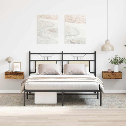 Mesa cabeceira suspensa 2 pcs madeira velha 40x32x15 cm