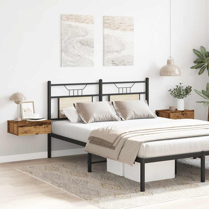 Mesa cabeceira suspensa 2 pcs madeira velha 40x32x15 cm