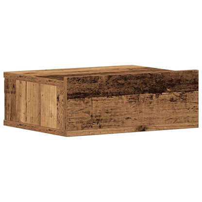 Mesa cabeceira suspensa 2 pcs madeira velha 40x32x15 cm