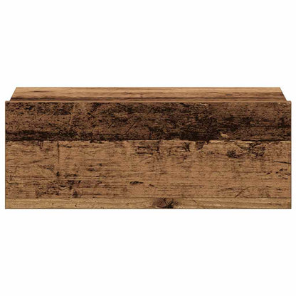 Mesa cabeceira suspensa 2 pcs madeira velha 40x32x15 cm